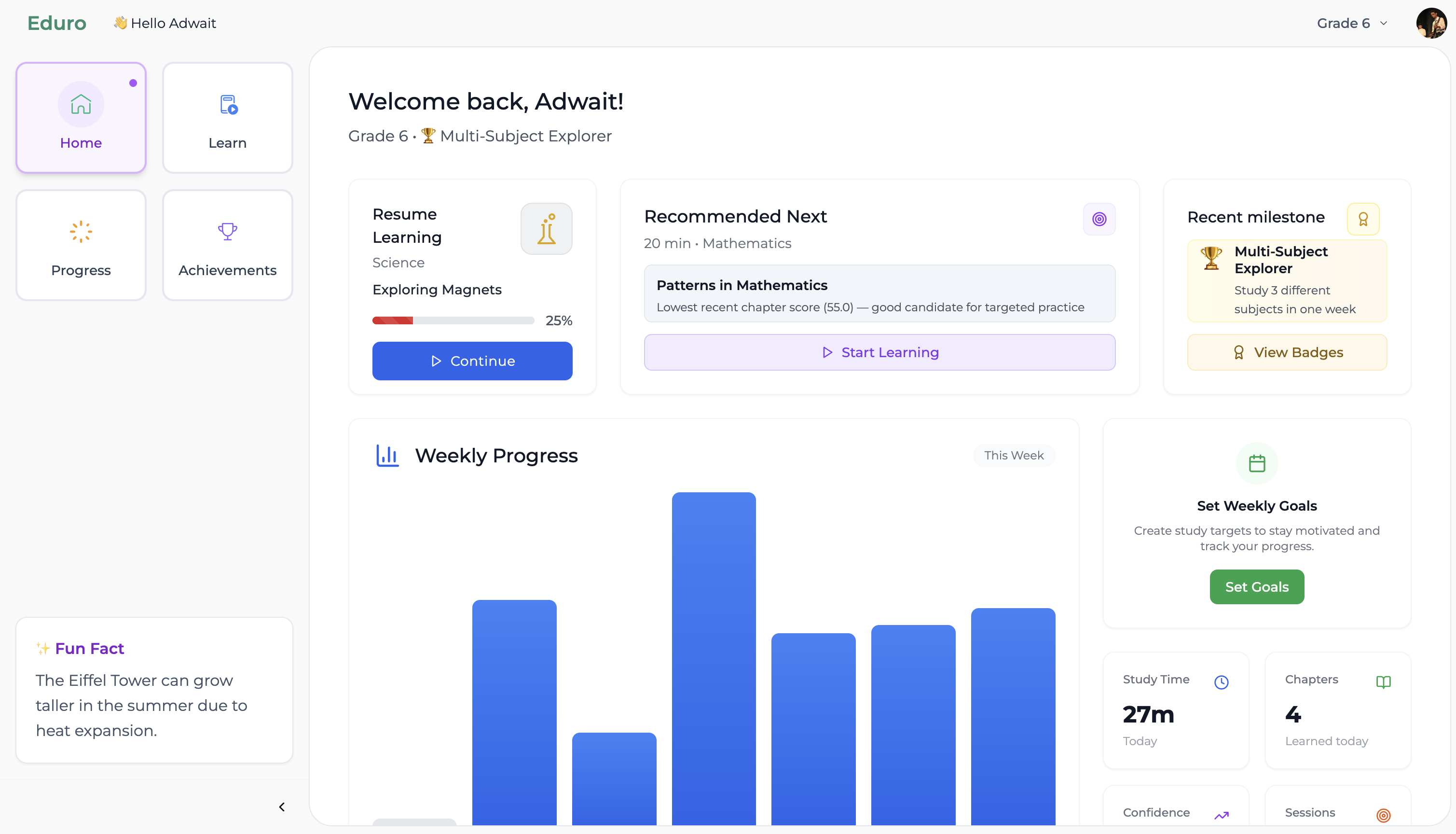 AI Tutor Interface Demo